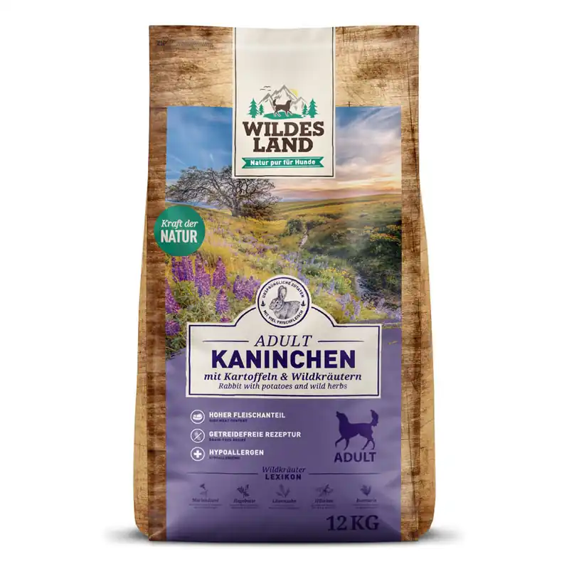 Geprüft WILDES LAND Trockenfutter Kaninchen+Kartoffel 12 kg